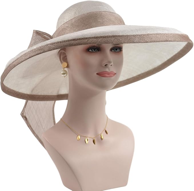 white sinamay hat
