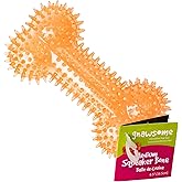 Gnawsome Dog Toys - 6.5&rdquo; Spiky Squeaker Bone - Medium - Dental &amp; Gum Wellness - Stimulating Fun - Hidden Squeaker - Durable for Heavy Chewers - 100% BPA-Free - Assorted Colors