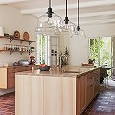 Tawson Aura 1-Light Pendant Ceiling Light Fixture with Clear Glass Shade Dark Bronze for Kitchen Island, Hallway, Entryway, P