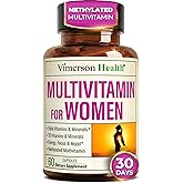 Methylated Multivitamin for Women w/Bioavailable Vitamins, Chelated Minerals, Vitamin D, B12, C, A & Zinc for Energy, Focus and Immune Health – Premium Womens Multivitamins & Multiminerals – 60 Caps