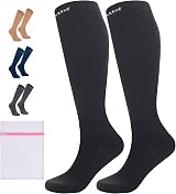 360 Relief 2 Pairs Compression Socks 15-20 mmHg Black S/M Travel Flight