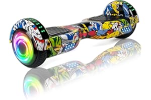 SISIGAD Hoverboard Self Balancing Scooter 6.5" Two-Wheel Self Balancing Hoverboard with Bluetooth Speaker for Adult Kids Gift - Fun Edition