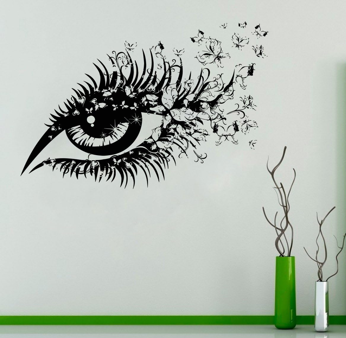 Wall Decal Window Sticker Beauty Salon Woman Face Eyelashes Lashes Eyebrows Brows t18
