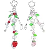 Nalefow Cute Pink Keychain,Fuzzy Cat Keychain Aesthetic Y2K KeychainStylish KeychainsAccessories