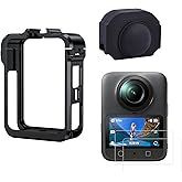 UnisonPet Metal Case for DJI Osmo 360 Accessories, Aluminum Camera Cage with Multiple Expansion Mount, Osmo360 Safty Lock Protective Frame with Lens Cap
