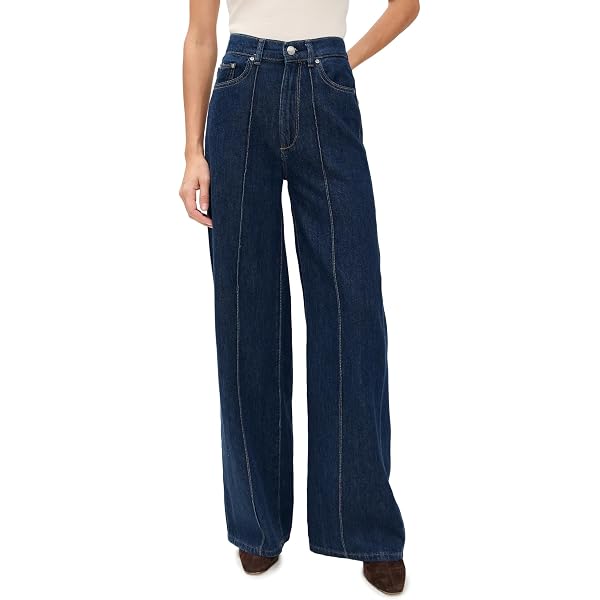DL1961 Women's DL Softwear Hepburn Wide Leg High Rise Jeans, Dark