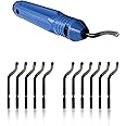 Deburring Tool Kit, a Anti-Slip Handle and Pack of 10 BS1010 Deburring Blades, for Wood, Metal, Plastic, Aluminum, Copper and Steel