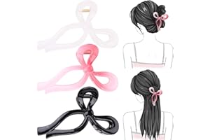 PWEOUKE 3 Pcs Bow Hair Clips Elegant Hair Claw Butterfly Hair Accessories for Girls Nonslip Butterfly Clips Hair Styling Accessories for Women