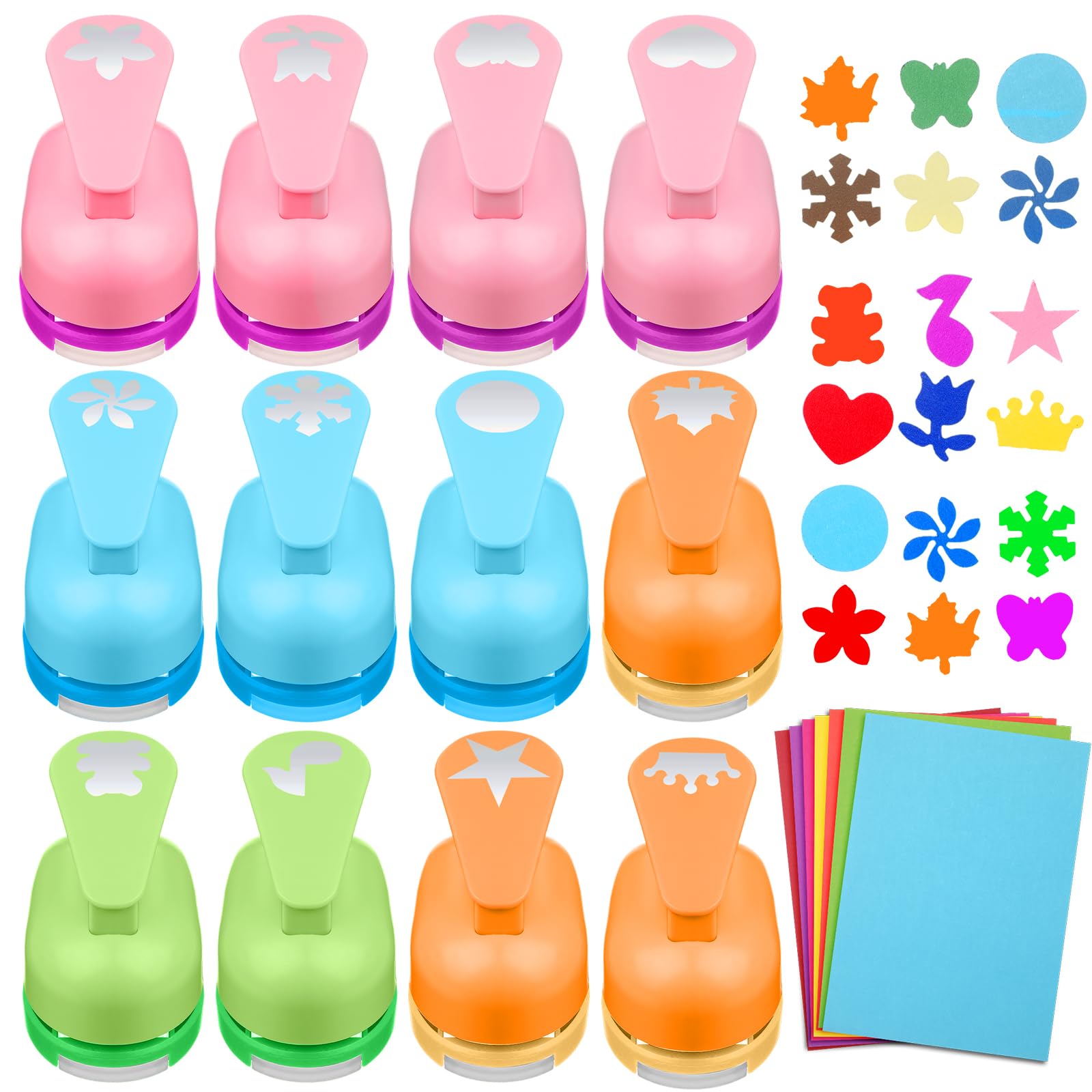 Photo 1 of Motipuns Punch Set, 12 PCS 1 Inch Hole Punch Shapes Hole 