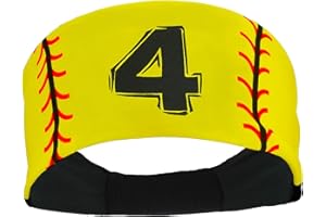 MadSportsStuff Softball Headband for Girls with Jersey Number (Numbers 00-39)