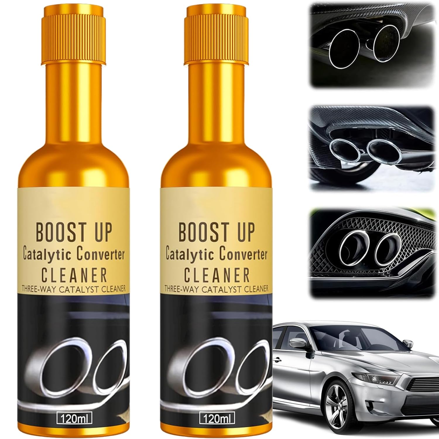 Photo 1 of 2 Pcs Catalytic Converter Cleaner Auto Parts Engine, Exhaust System Pipe Carbon Removal Cleaner Treatment Additive Oil, Fuel System Treatment Oil Additive for Gas and Diesel Car