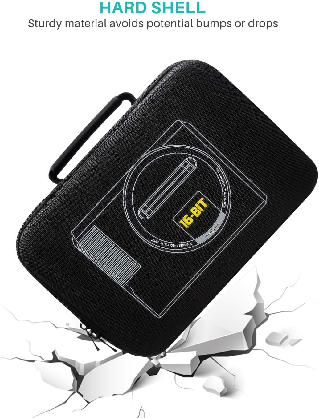 Carrying Case for Sega Genesis Mini 2019 and Accessories - 9 x 3.5 x 7.8 Inches, Black with Grey Trim: Computers & Accessories