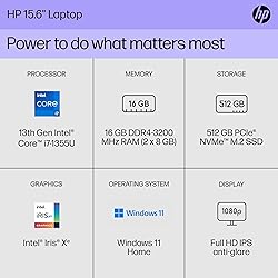HP 15.6 inch Laptop PC, Processor: 13th Generation