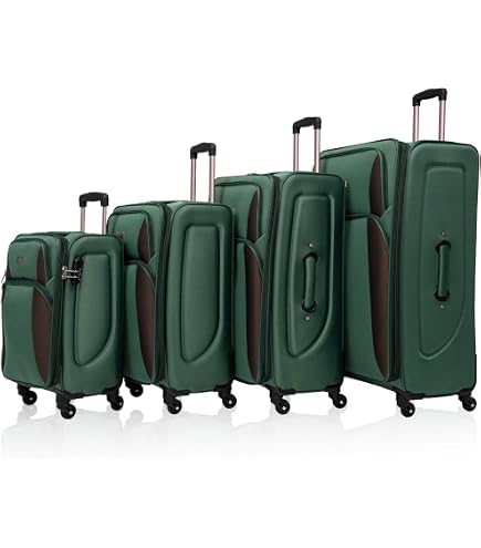 Amazon.com: Merax 3 Piece Softside Luggage Set, Upright Spinner