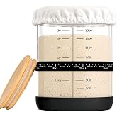 50oz Sourdough Starter Kit, Large Capacity Wide Mouth Sourdough Starter Jar | Sourdough Bread Starter Jar with Feeding Band, 