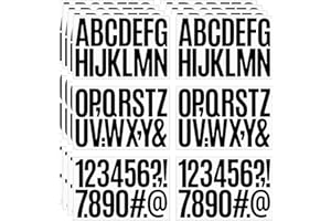 JIEPUXITER 24 Sheets 384 Pcs Vinyl Letter Stickers,3 inch Self-Adhesive Alphabet Numbers Stickers Waterproof Mailbox Numbers Sticker letters for Mailboxes, Window, Door,Signs,Cars,Boats, Business, Address Number