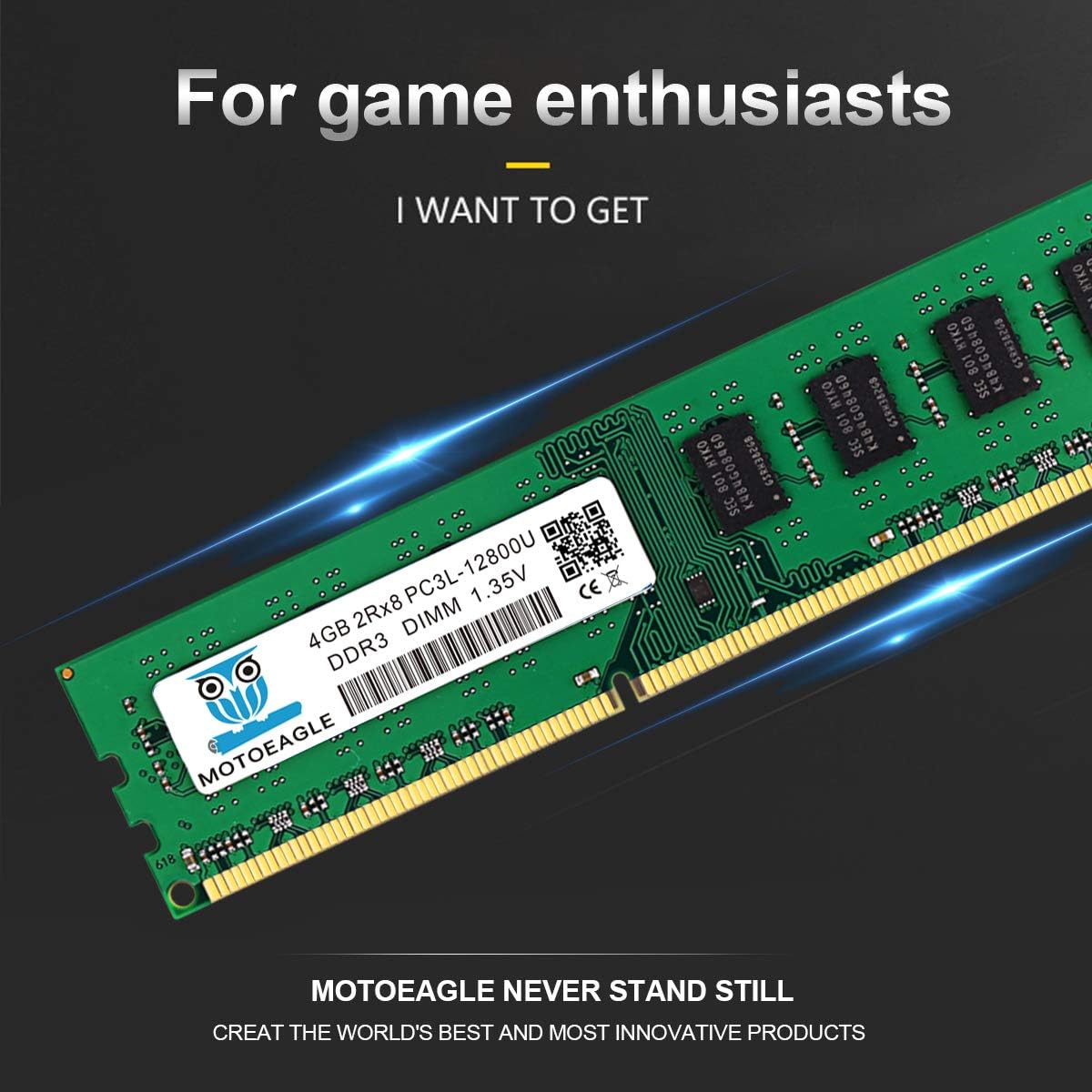 PC3L 12800U DDR3L 1600MHz 8GB Kit (4GBx2) UDIMM RAM 1.35V/1.5V 240-Pin Desktop Memory, 4GB-12800U-Lx2, 12800UL - Image 3