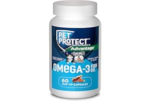 Pet Protect Cat & Small Dog Omega-3 Supplement, Proprietary Free Form Blend, Supports a Normal Inflammatory Response, Snip-Tip Capsules (60 Count)
