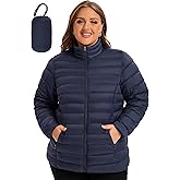 ANOTHER CHOICE Plus Size Puffer Jacket for Women, Lightweight Packable Stand Collar Winter Puffer Coat