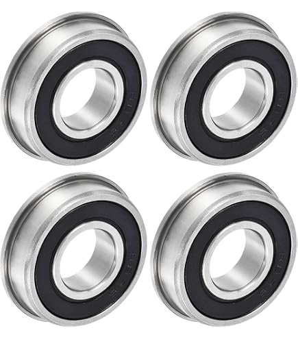 Uxcell FR156ZZ Flanged Ball Bearings 10pcs - 3/16 X 5/16 X 1/8 Inch, Double Shielded, Chrome Steel For Motors & Tools