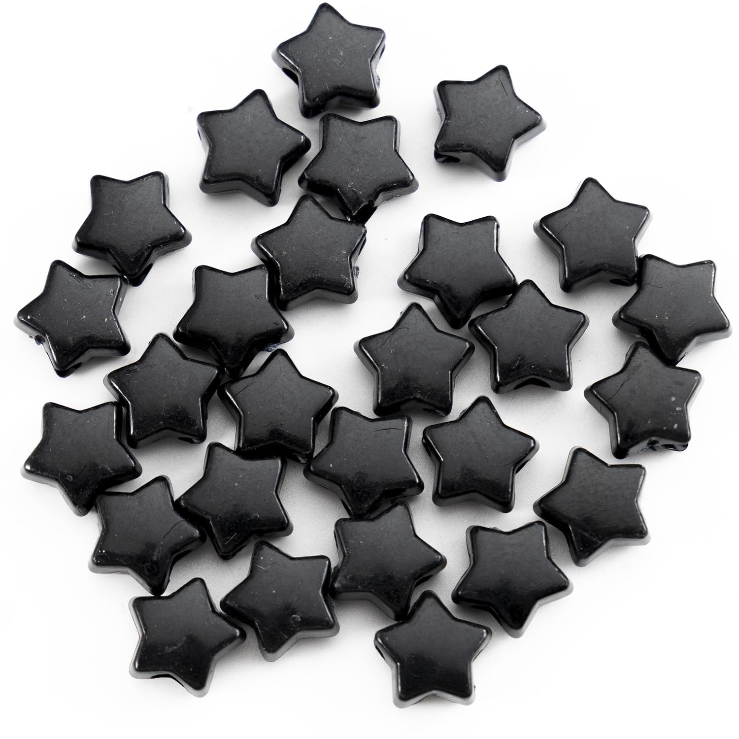 Photo 1 of 500PCS Acrylic Black 13mm Star Beads Pony Beads Large Hole for Jewelry Making Bracelets Necklaces Earrings Key Chains DIY (Black)