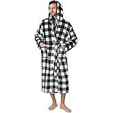 PAVILIA Mens Robe, Hooded Fleece Bathrobe for Men, Plush Long Warm Robe for Male Bath Spa