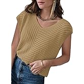 Dokotoo Women's Casual V Neck Ruffle Sleeve Summer Tank Tops Shirts