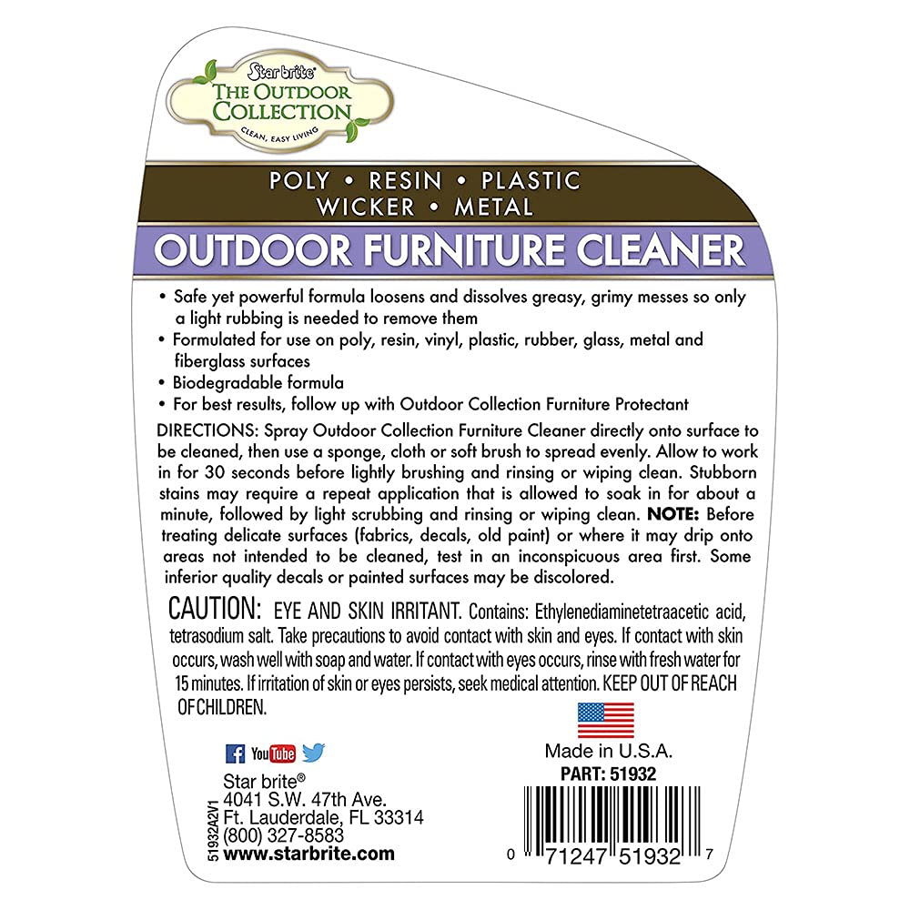 STAR BRITE Outdoor Furniture Cleaner (51932) All-Surface Cleaner Spray - 32 oz