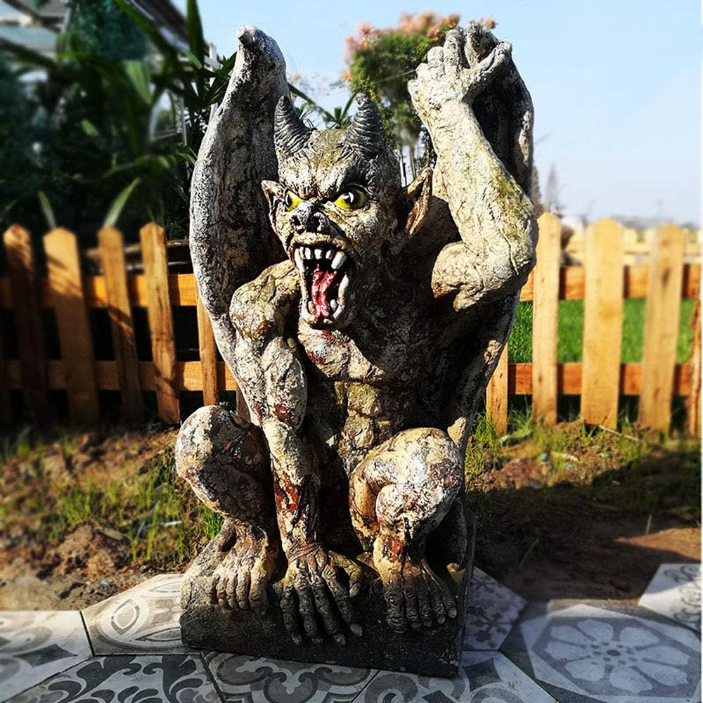 Garden Ornaments Creative Vintage Devil Statue Halloween Waterproof Resin Garden for Yard Landscape Lawn Decoration Crafts Gift - 50 * 50 * 70cm A