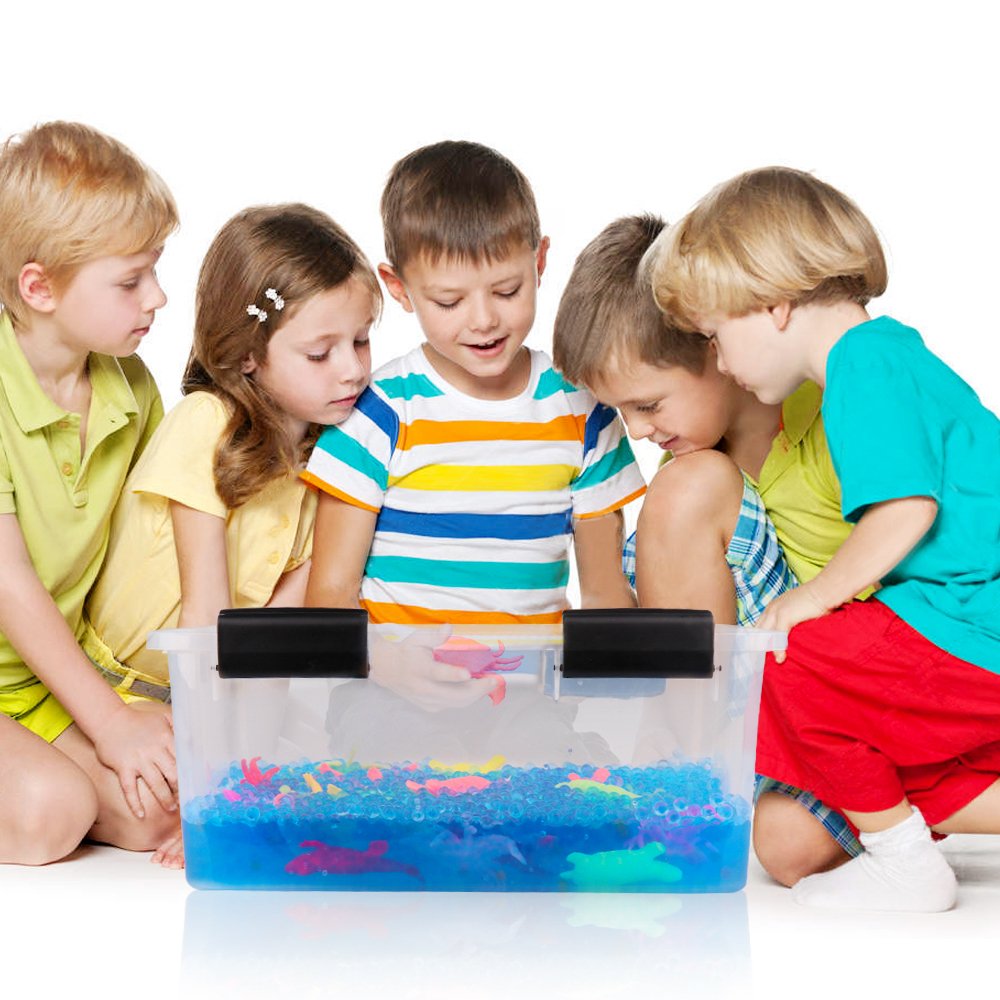 PROLOSO Water Growing Sea Creatures Animals & Water Beads Set | 30Pack + 10000Pcs | Expandable Oceanic Animals Fun In The Bathtub | Educational & Learning Toy For Toddlers Children Boys & Girls Gift