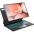Sackei for Samsung Galaxy Tab S10 Ultra S9 Ultra S8 Ultra Keyboard Case 14.6'' Magic-Style Floating Cantilever Magnetic Stand, Dex Mode, 3-Level 7 Color Backlit, Built-in trackpad Black