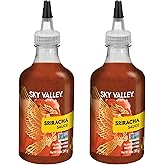 Sky Valley Sriracha Sauce - Hot Sauce, Made with Red Jalapeno Peppers, Gluten Free, Vegan, Non-GMO, Less Than 2g of Sugar per Serving, 5 Calories per Serving - Sriracha Hot Sauce, 14 Oz, 2 Pack