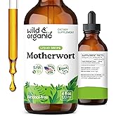 Wild & Organic Motherwort Tincture - Good Mood, Calmness, Overall Support - Supplements for Women with Motherwort Herb - Vegan, Sugar & Alcohol-Free Extract Drops - 4 fl oz