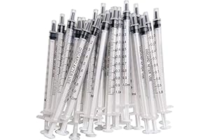 WANBAO 100PCS 1ml 1cc Syringe No Needle Plastic Syringe for Pets Oral, Refilling, Oil or Glue Applicator, Measuring or Transfering Tiny Amount of Liquids, Without Cap