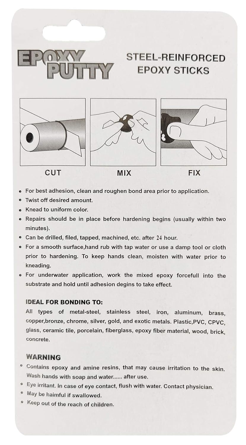 Epoxy Putty Stick, Yanyi Moldable Epoxy Glue for Crack Damage Fixing Filling or Sealing. Fast Permanent Repair for Metal, Glass, Wood, Plastic, Ceramics & Other Surfaces: Industrial & Scientific