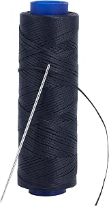 Shelver Black Waxed Thread 1mm 100m, Strong for Leather & Upholstery view 1