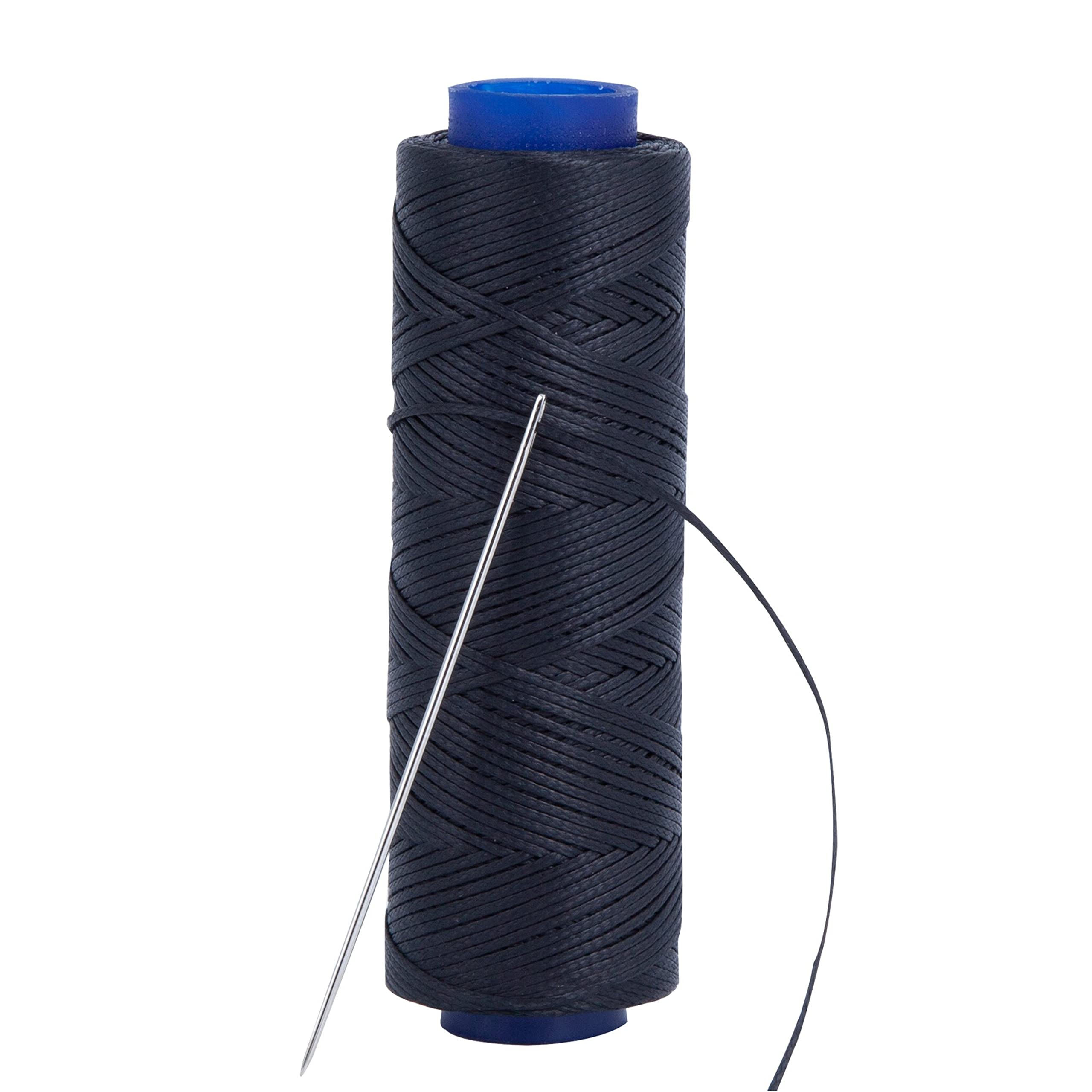 Shelver Waxed Thread, Strong Thread for Leather, Upholstery, Shoe, Bag, incl. NEEDLE (Colour: BLACK)