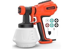 HOYOA Paint Sprayer, 800W HVLP Electric Paint Spray Gun with 1200ml Container, 6 Nozzles & 3 Patterns, Easy Cleaning, Adjusta