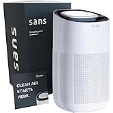 Sans HEPA 13 Air Purifier - White - 1560ft² Ultra-Quiet Home Air Purifier, Pre-Filter, Activated Carbon, UV-C Light, Protect from Odors, Smoke, Pollutants, Allergens, Dust, Dander, Harmful Chemicals