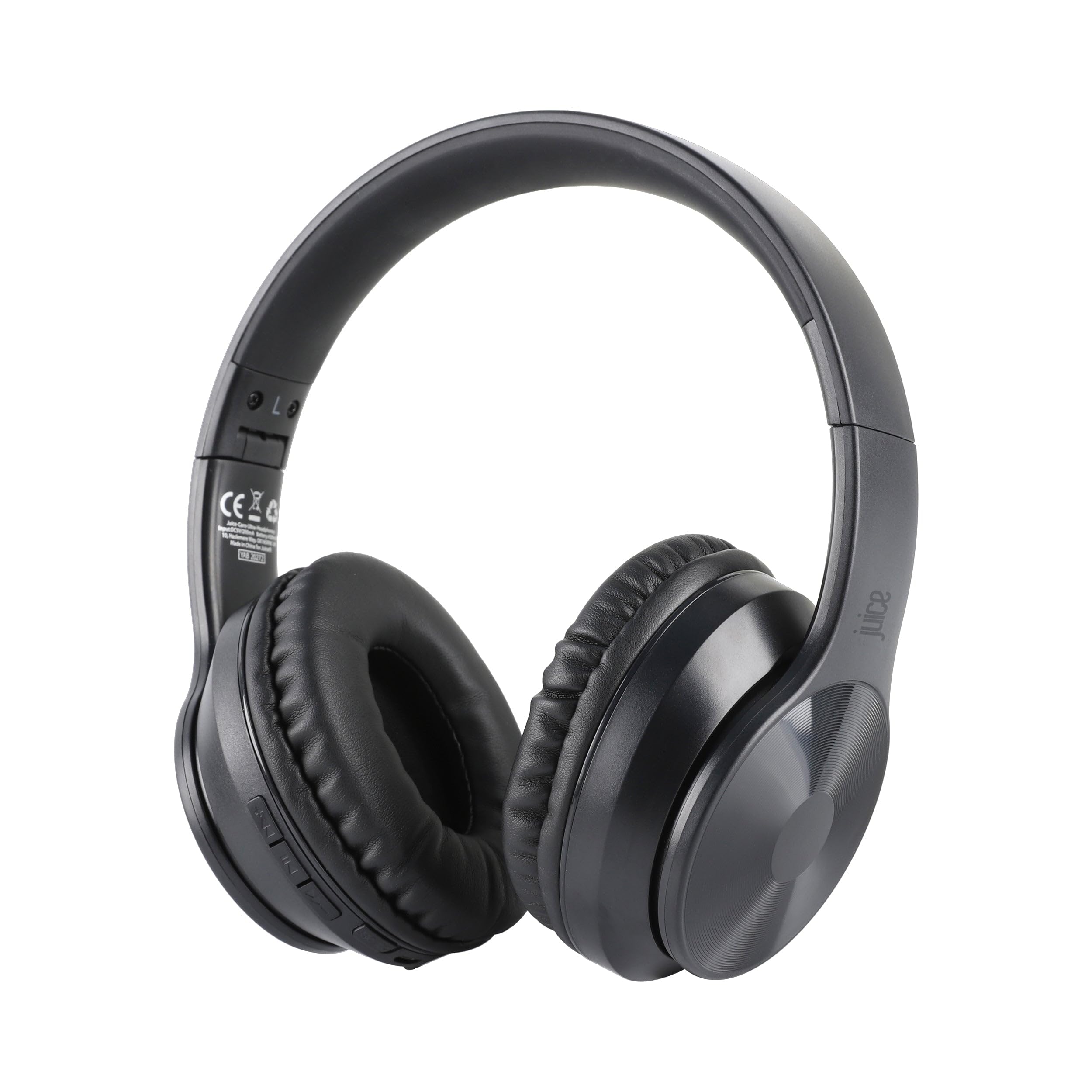 Juice®cans Ultra, True Wireless On-Ear Headphones, 16 Hrs Playtime, Comfort Fit, Rich, Clean & Punchy Sound, Multi-function touch controls, Hands-Free Calling, Foldable & Comfort Design - Black