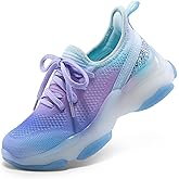 DREAM PAIRS Girls Slip-On Sneakers Kids Sparkle Pop Lightweight Jelly Sole Walking Shoes