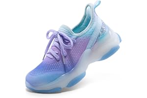 DREAM PAIRS Girls Slip-On Sneakers Kids Sparkle Pop Lightweight Jelly Sole Walking Shoes