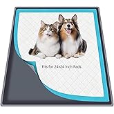 Silicone Dog Pee Pad Holder for Standard 24x24 in Pads, Non-Slip Leak-Proof Puppy Pad Tray, Portable Puppy Training Mat with Raised Edges for Floor Protection, Easy to Clean