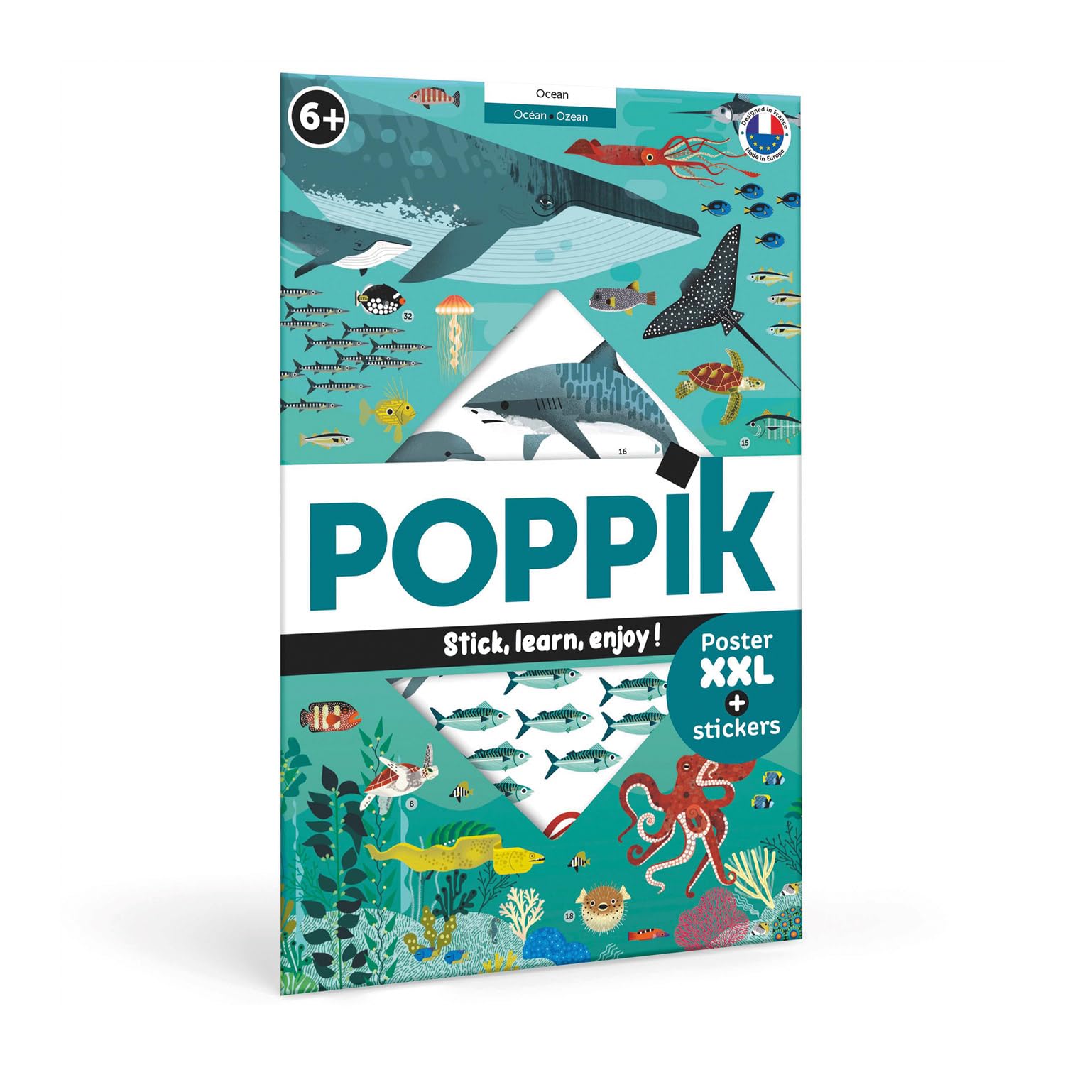 Poppik Discovery Sticker Kit Oceans - for Ages 6 and Above. Fun, Educational Poster Kit for Kids
