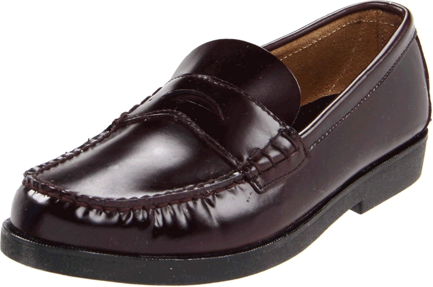 round toe penny loafer