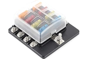 8-Way Terminal Fuse Box,Acouto 8-Way Screw NUT Terminal Fuse Box Blade Fuse Block Holders with LED Indicator for CAR Boat