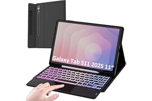for Samsung Galaxy Tab S11 2025 11" Keyboard Case: 3 Zone 7 Colors Backlit Trackpad Keyboard for 11-inch Samsung Tablet S11 5