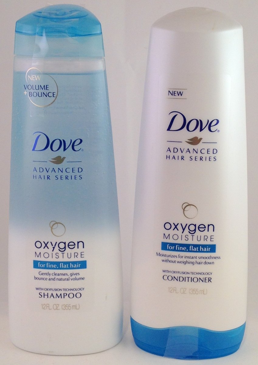 Dove Advanced Hair Care Series Oxygen Moisture Shampoo & Conditioner Set, 12 Fl Oz Each, for Fine, Flat Hair