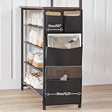 HOOBRO Hall Tree with Bench 5-Tier Shoe Storage Rustic Brown BF75MT01 view 9