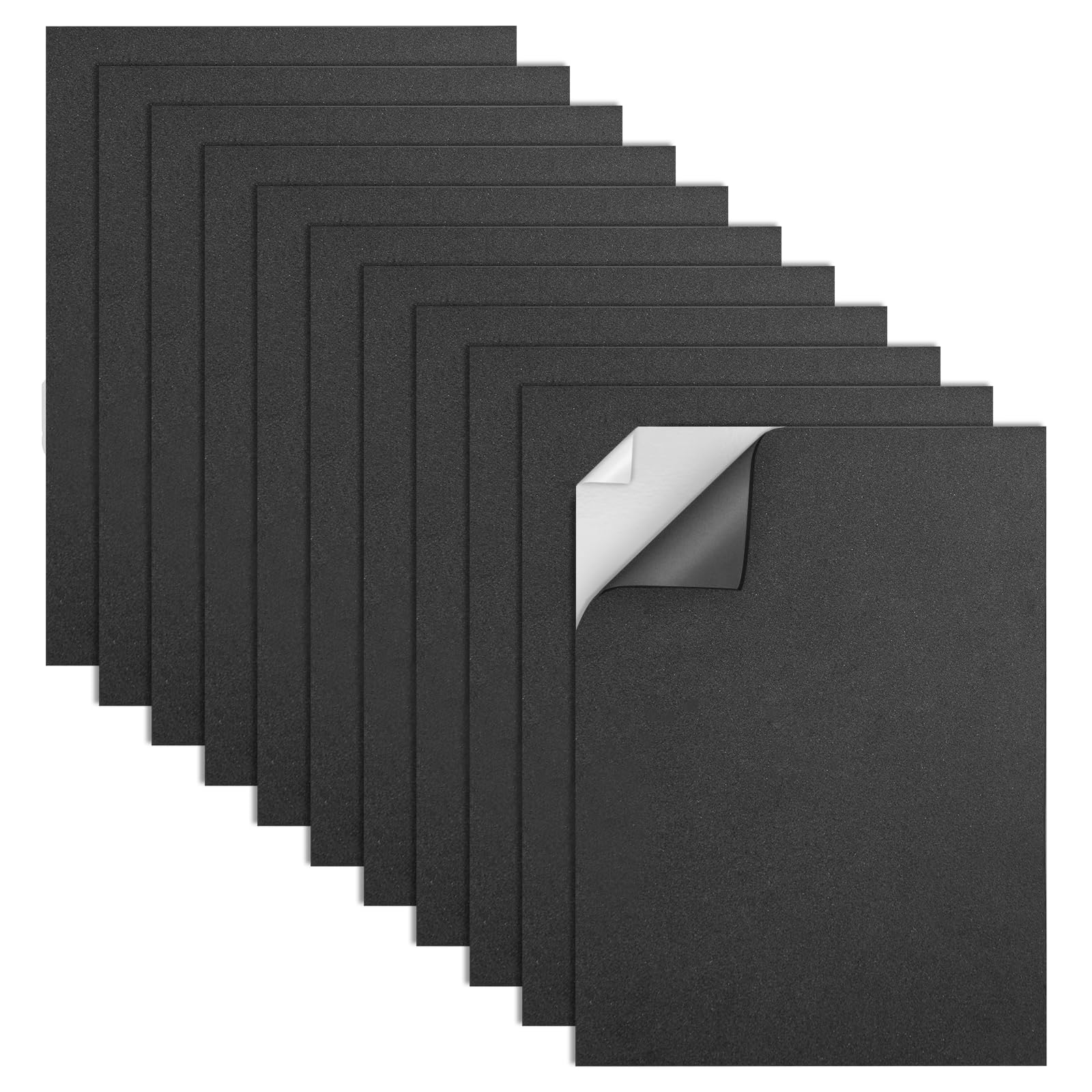 MEARCOOH Self Adhesive Foam Sheets, Black 9x12 Inch 2mm Sticky Eva Foam Paper for Crafts Cardmaking Photo Frames Classroom Scrapbooking Christmas Crafts (Black 10 Sheets)